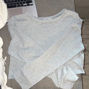 Grey fashion nova long sleeve crop top